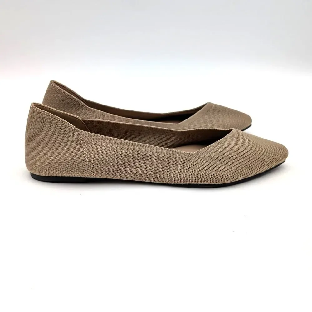 Mia Kerri Pointed Toe Ballet Flat Shoes Women's Dark Sand Size US8M EU38.5